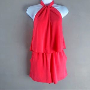 NWT Pink Lily Boutique coral romper size small